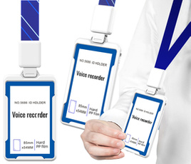 MBG line® Mini Registratore Vocale Spia a Forma di Badge 32GB